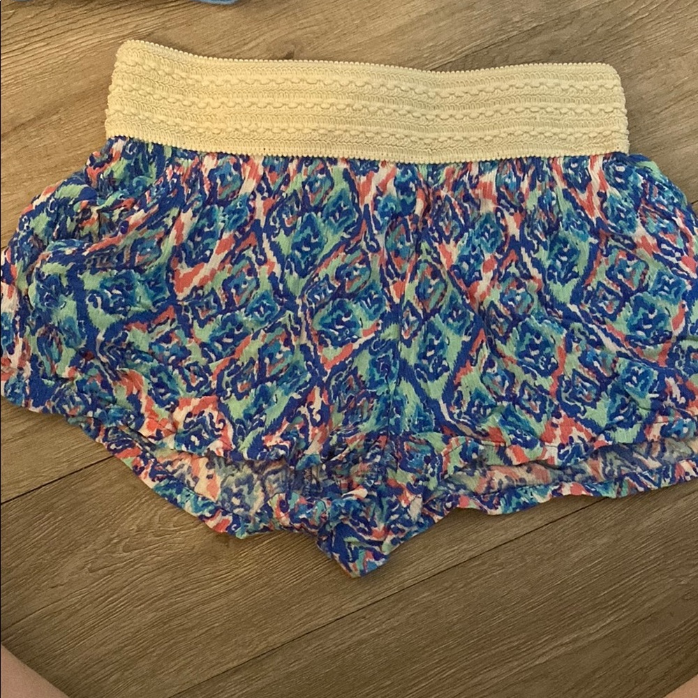 Joe Benbasset High Waist Blue and Orange Shorts